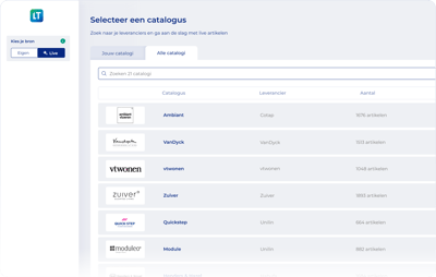 live artikelen aanbod