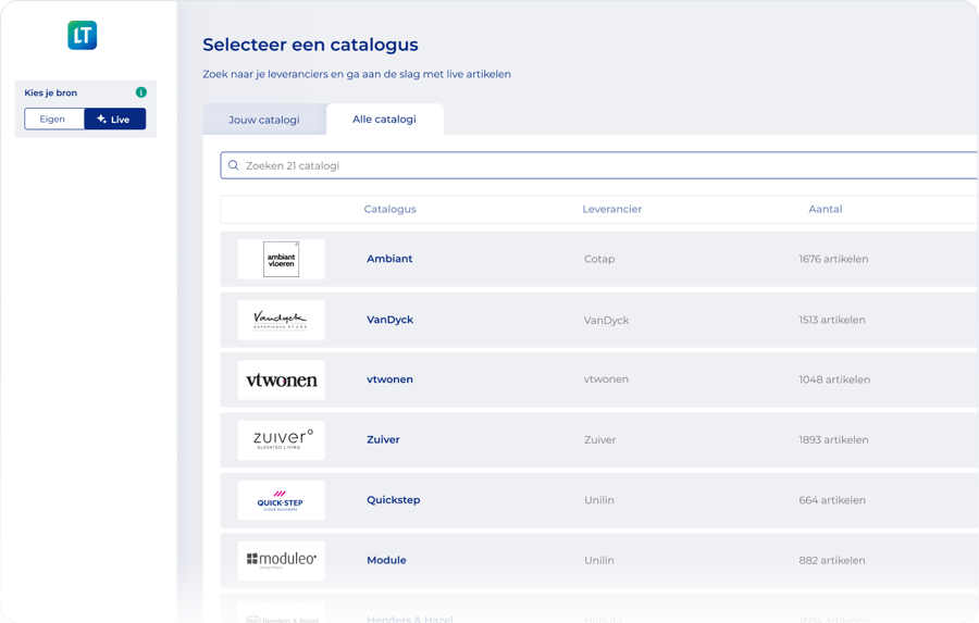 Live Artikelen screenshot