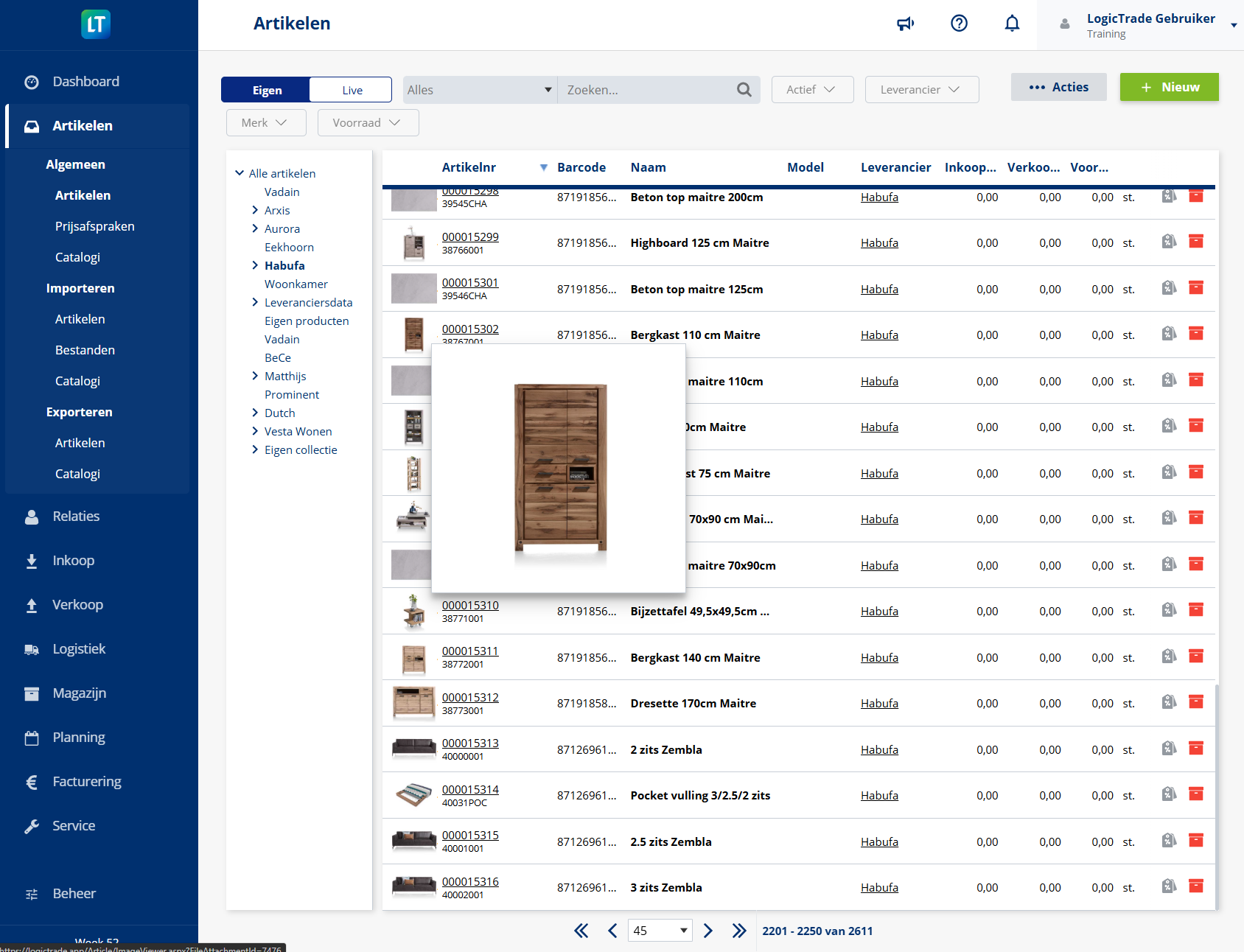Artikelbeheer screenshot 1